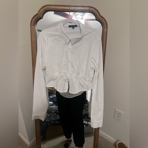 White collared  button up top - Picture 1 of 3